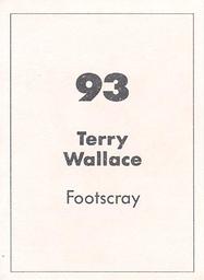 1990 Select AFL Stickers #93 Terry Wallace Back